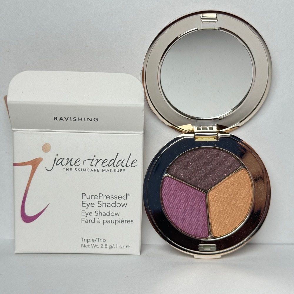 Jane Iredale PurePressed Eye Shadow Trio Ravishing NEW Rose Gold Plum Brown